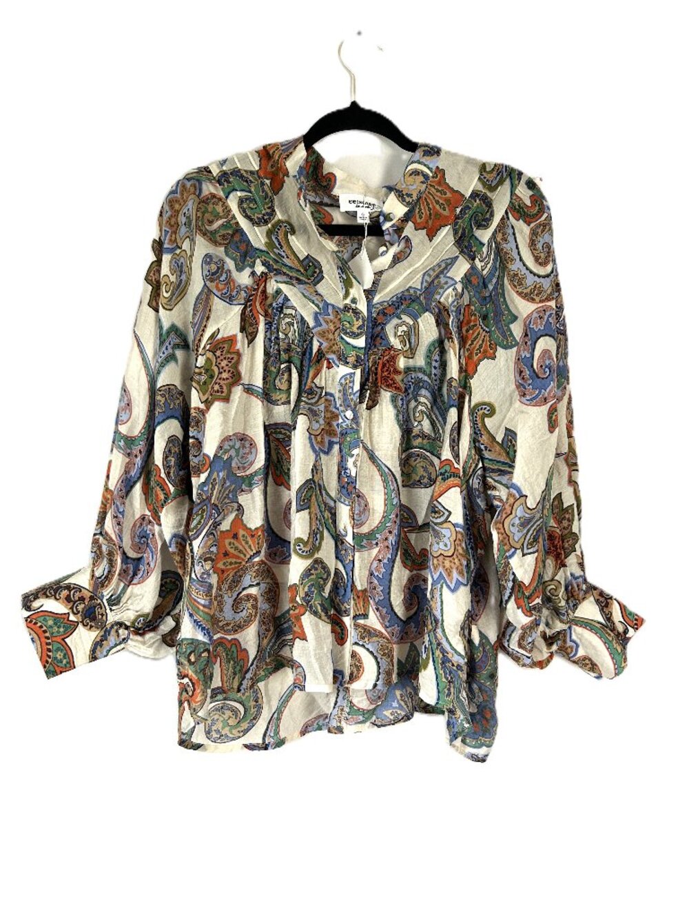 ee:some Bubble Sleeve Blouse Paisley S NWOT